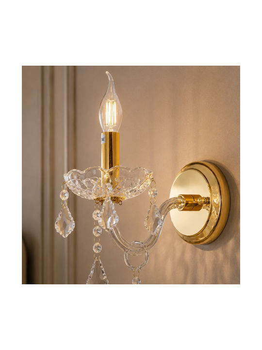 Artekko Modern Wall Lamp with E14 Bulb Base Gold 20x20cm