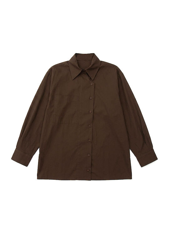 Long Sleeve Women's Shirt Brown