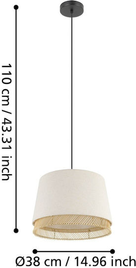 Eglo Κρεμαστό Φωτιστικό Μπεζ Boho Ράγα με Ντουί E27 38x38x110εκ.