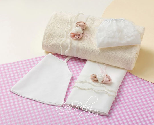 Lina Baby Set Tauföldecken Ecru 5 Stück