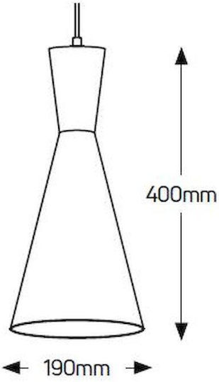 Geyer Pendant Light White with Socket E27 17x36cm