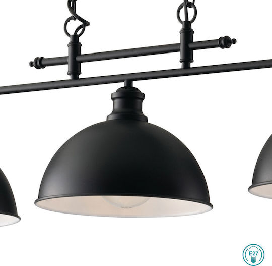 Fan Europe Charleston Pendant Light Black Rail with Socket E27 99x26cm