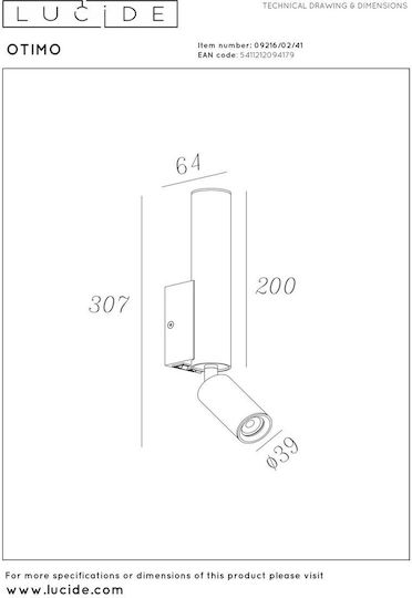 Аплика Lucide Otimo 2xGU10 09216 02 41 Топе Аплика Lucide Otimo 2xGU10 09216 02 41 Топе