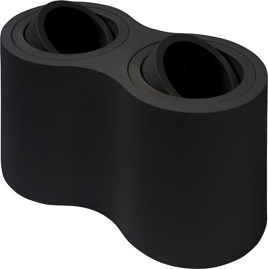 Optonica Double Spot with Socket GU10 in Black Color