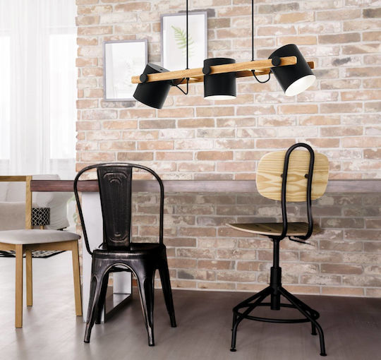 Eglo 43517 Lustră Suspendată Hornwood 3xe27 60w 230v Certificată FSC