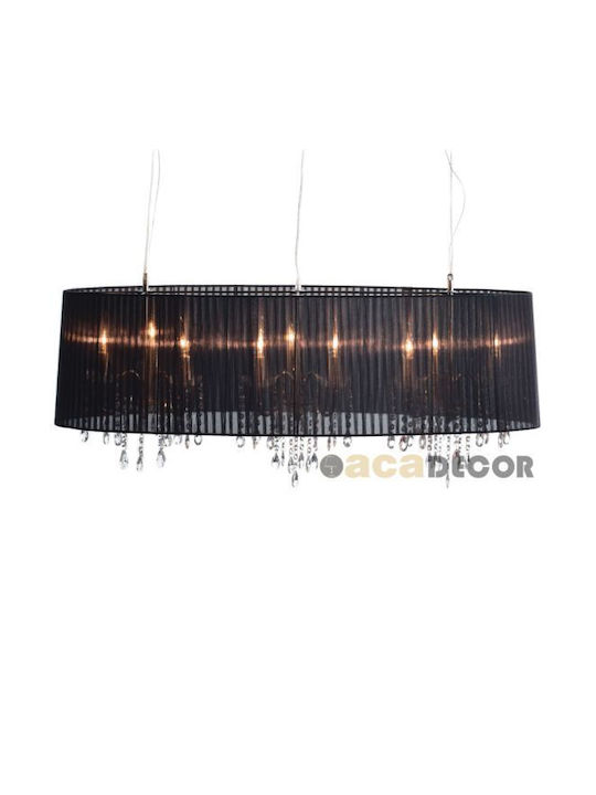 Aca Alice Полилей 3xE14 Ø120см с Абажури Черен 3P1200BK