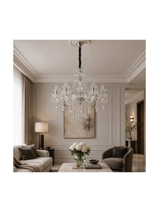 Artekko Chandelier with Crystals Transparent 023-3014