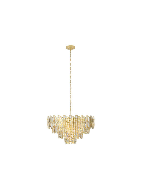 Eglo Calmeilles Kronleuchter 10xE14 Ø78cm mit Kristallen Kupfer 39614