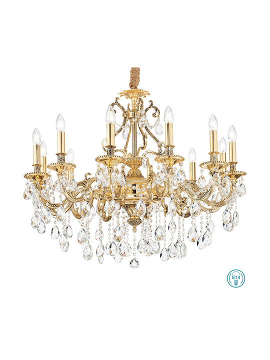 Ideal Lux Gioconda SP12 Candelabru 12xE14 cu Lumânări Auriu 164960