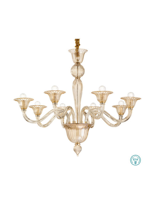 Ideal Lux Πολυέλαιος 8xE14 με Κεράκια Μελί 199412