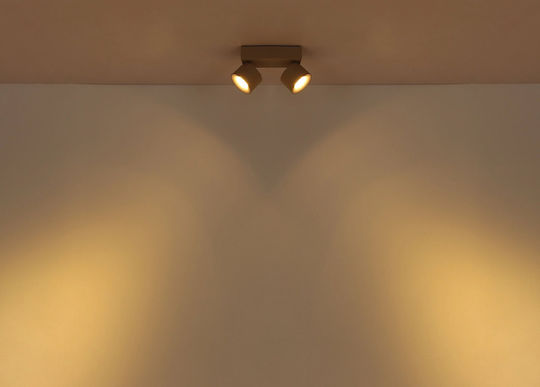 Globo Lighting LED Топло Бяла Таванна И Стенна Светлина В Бежов Цвят
