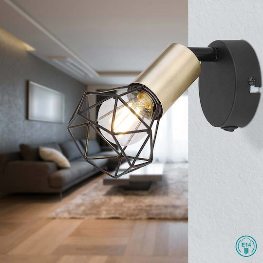 Globo Lighting Xara Single Spot with Socket E14 in Gold Color