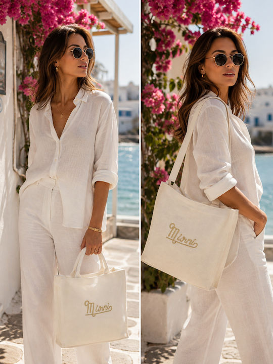 W'el Woman's Elegance W'el Woman's Elegance Stoff Strandtasche Beige