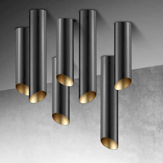 Luma Black Μονό Σποτ με Ντουί GU10 σε Μαύρο Χρώμα Black Gold