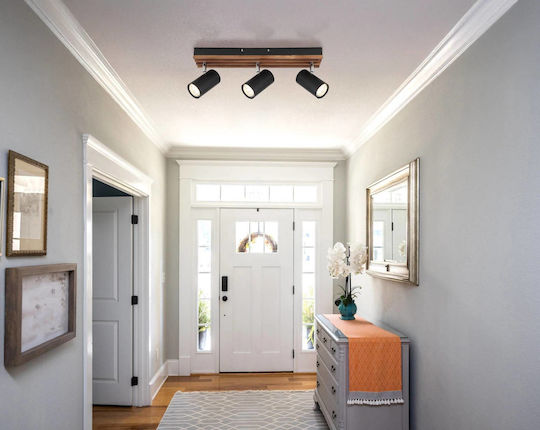 Globo Lighting Kayden Τριπλό Σποτ με Ντουί GU10 σε Μαύρο Χρώμα