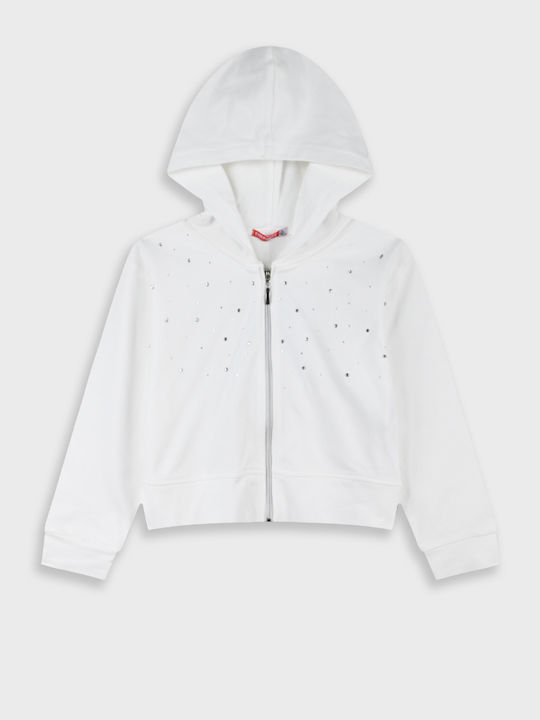Kinder-Sweatshirt Strickjacke mit Kapuze Flieder