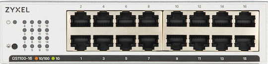 Zyxel GS1100-16 v4 Unmanaged Switch με 16 Θύρες Ethernet