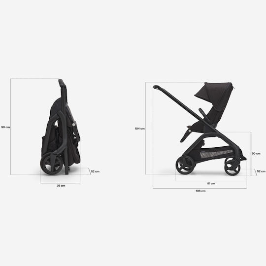 Bugaboo Dragonfly Cărucior Reglabil Pentru Bebeluși Potrivit Pentru Nou-Născuți Negru 7.9kg