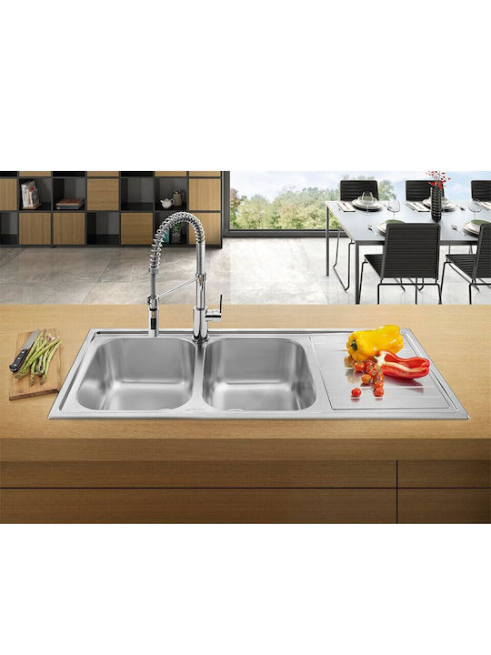 Smeg Смесител за кухня Настолен с подвижен душ Червен
