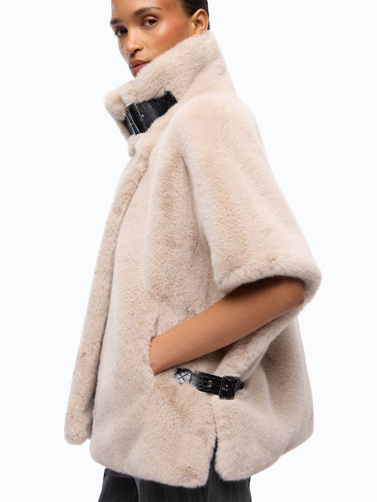 Short Women's Beige Fur