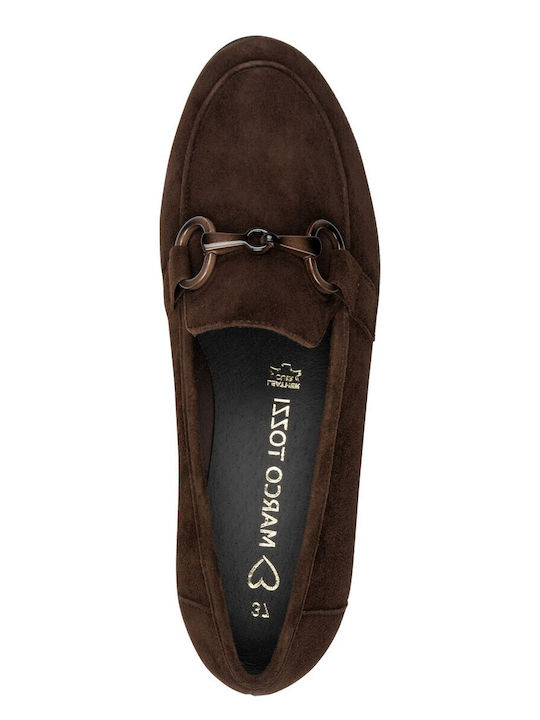 Suede Damen Mokassins in Braune Farbe