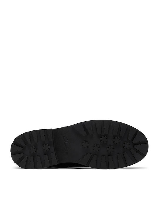 Tessyn Shine O Leather Kids Ankle Boots with Laces Black
