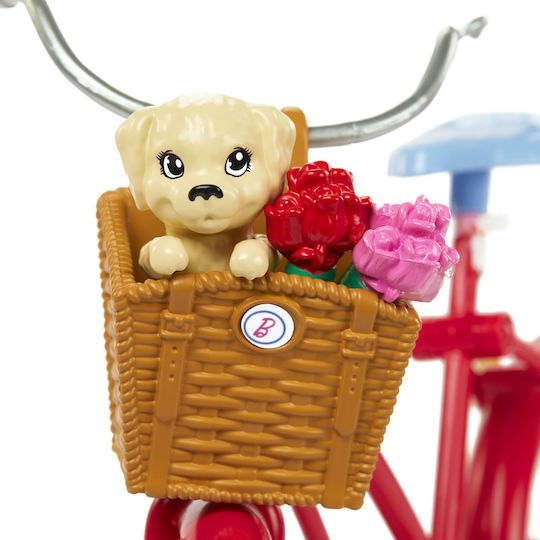 Mattel Barbie with Bicycle and Puppy Pink Passport Doll