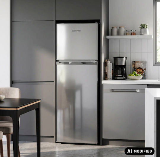 Morris Frigider cu două uși 132lt Î125xL45xA49cm. Inox T72132ETD