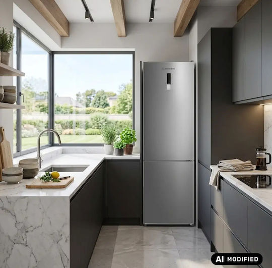 Morris Combină frigorifică 310lt Total NoFrost Î188xL59.5xA63cm. Inox T73314DBN