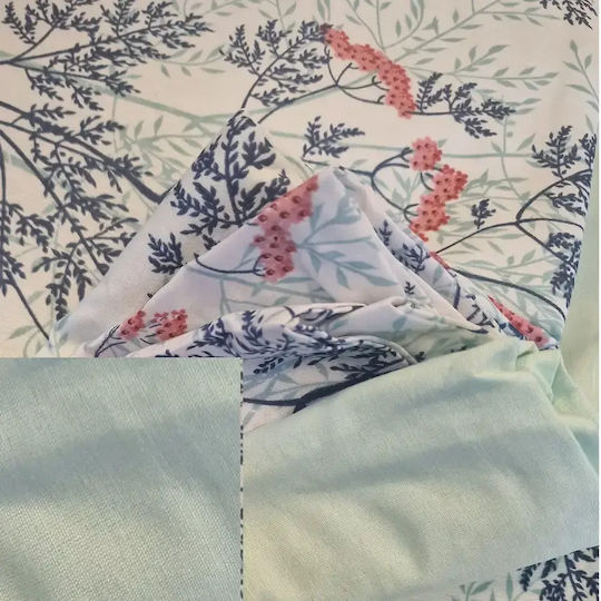 Set Huse Pentru Pilote Bumbac Satinat 200x220cm Dublu Cu 2 Fețe De Pernă Și 1 Cearșaf Satin