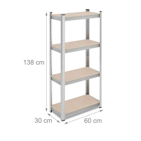 Relaxdays Raft Dexion 60x30x138 cm Cu 4 Rafturi Rezistență Totală 800 kg