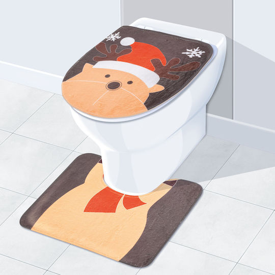 Set Antiderapant Covoare De Baie Pentru Toaletă Reindeer Design 50x40cm