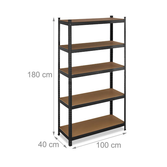 Relaxdays Raft Dexion 100x40x180 cm Cu 5 Rafturi