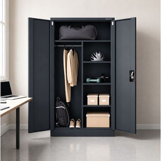 Δίφυλλη Ντουλάπα Iron Mate Saturn Μεταλλική 185x90x45εκ.