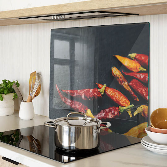 Tulup Schneidebrett Glas Schwarz 60x52cm