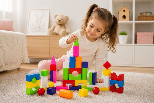 Hashtag Toys Cuburi de construit Educative City Life Mini Building Set 1 pentru 3+ Ani 43 Buc HTB1213