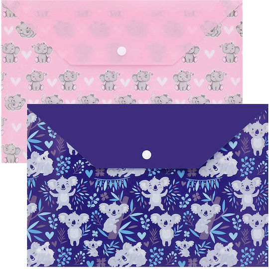 M&G File Folder with Button for A4 Paper Blue