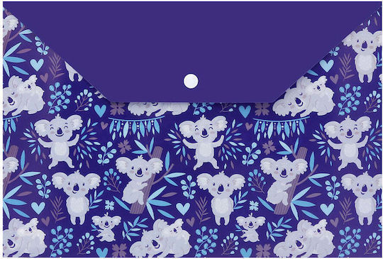 M&G File Folder with Button for A4 Paper Blue
