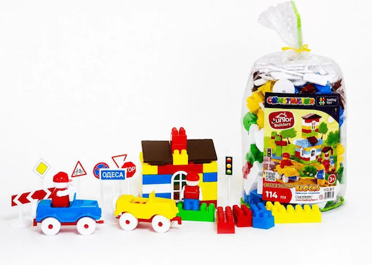 Hashtag Toys Cuburi de construit educative Construction Set 2 pentru 3+ ani 114 buc HTB1200