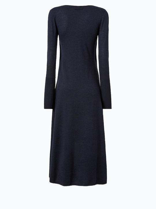Rochie Midi De Seară Rochie-Cămașă Cu Dantelă Albastru Navy