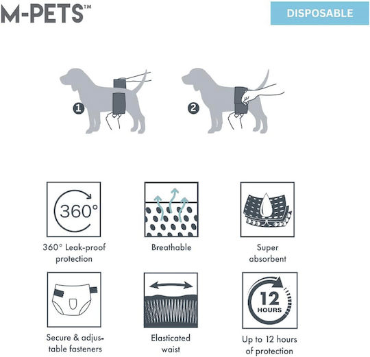 M-Pets Βρακάκι Σκύλου για Ακράτεια XLarge 12τμχ