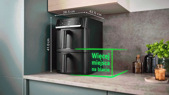 Bosch Mafd661b7 Heißluftfritteuse mit Doppeltem Abnehmbaren Behälter 12lt