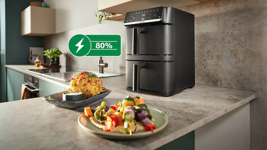 Bosch Mafd661b7 Heißluftfritteuse mit Doppeltem Abnehmbaren Behälter 12lt