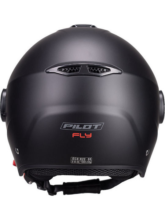 Pilot Fly SV Черен мат Мотоциклетна каска Джет ECE 22.06 1300гр с Sunvisor