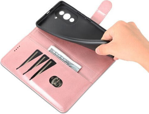 Azns Brieftasche Leder Rosa (Huawei Nova 10)