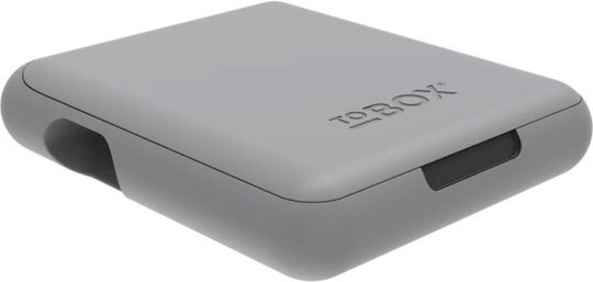 Tobox Тютюнева Кутия от Изкуствена Кожа с Бутон 11x9.3см Класически Сив
