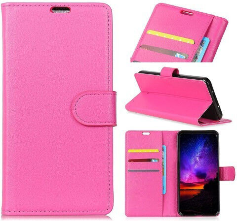 Βάση Στήριξης Wallet Δερμάτινο Φούξια (Xperia 10)
