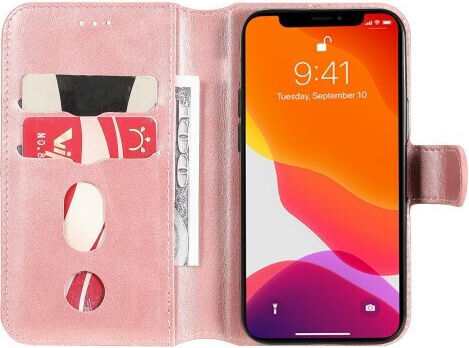 Основа за поддръжка Όψη Портмоне Кожа Розов (iPhone 13 miniNokia 5.4)