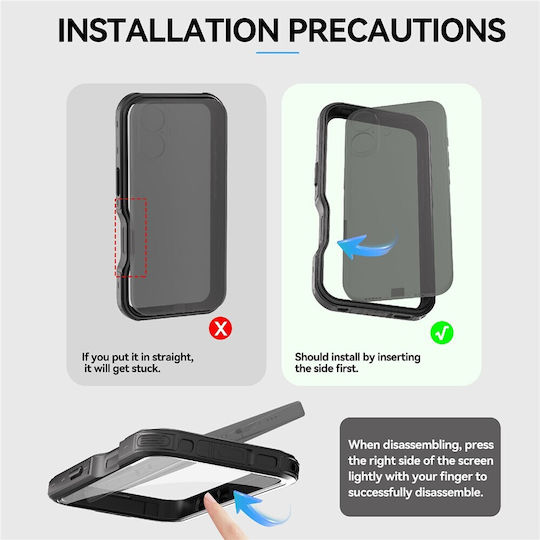 Redpepper Ip68 Back Cover Impermeabil Negru (iPhone 16 Pro Max)