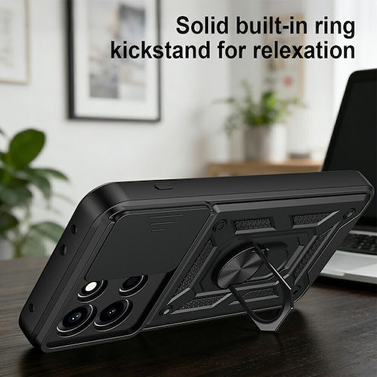 Hybrid Camera Cover Flip Case Ring Holder OnePlus Nord 6 5G Red